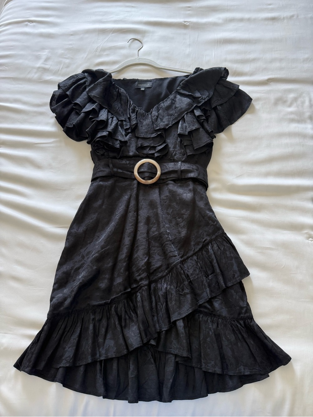 Black Majorelle Ruffle Dress